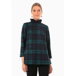 Tuckernuck Blackwatch Plaid Faye Blouse Wool Blend Womens Small Tartan